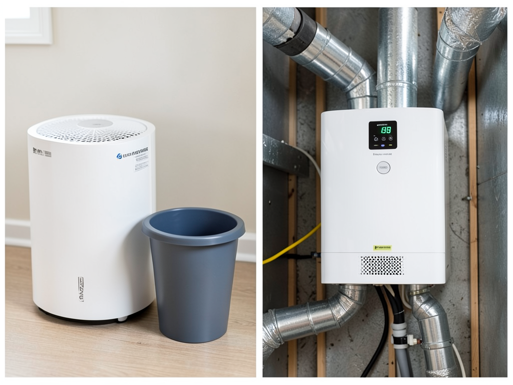Why Whole Home Dehumidifiers Beat Portable Units for Damp Basements in Northampton